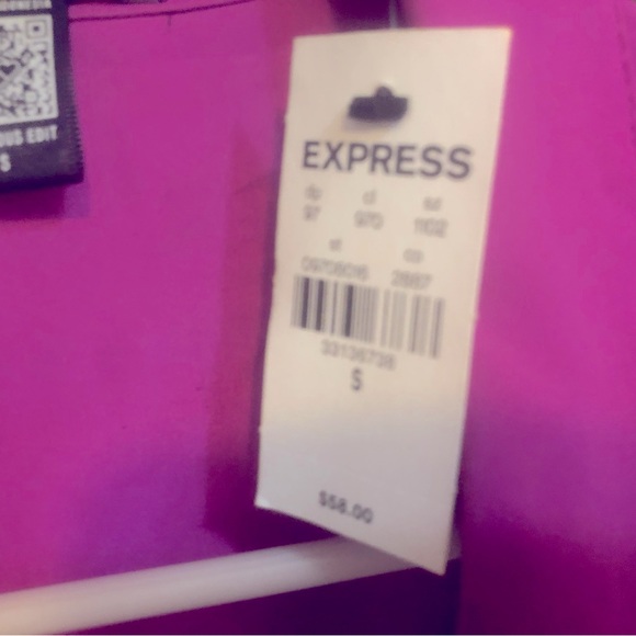 NWT NEW Express Portofino Shirt size Small pink/purple color blend Silky - Picture 4 of 7